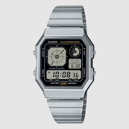Casio Men's Watch A130WE-1AER Steel Black Dial