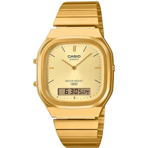 Reloj Casio Hombre AQ-240EG-9A Acero Dorado Analógico-Digital