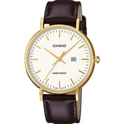Relógio masculino Casio LTH-1060GL-7AER de couro marrom