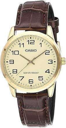 Reloj Casio Hombre MTP-V001GL-9B Piel Marrón Acero Dorado Analógico