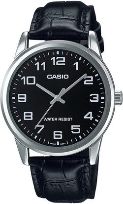 Reloj Casio Hombre MTP-V001L-1B Piel Negra Acero Analógico