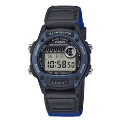 Reloj Casio Hombre W-220HF-2AV Resina Negro Bicolor Azul Sport Digital
