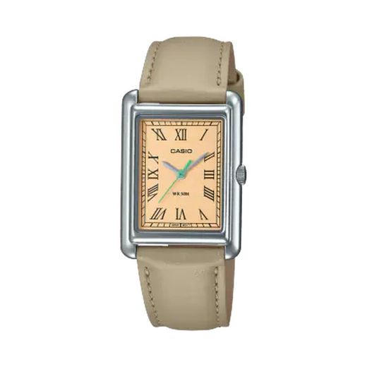 Relógio feminino Casio LTP-B165L-5BVEF couro bege