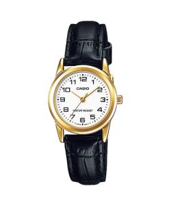 Reloj Casio Mujer LTP-V001GL-7B Piel Negra Acero Dorado Analógico
