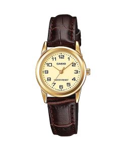 Reloj Casio Mujer LTP-V001GL-9B Piel Marrón Acero Dorado Analógico