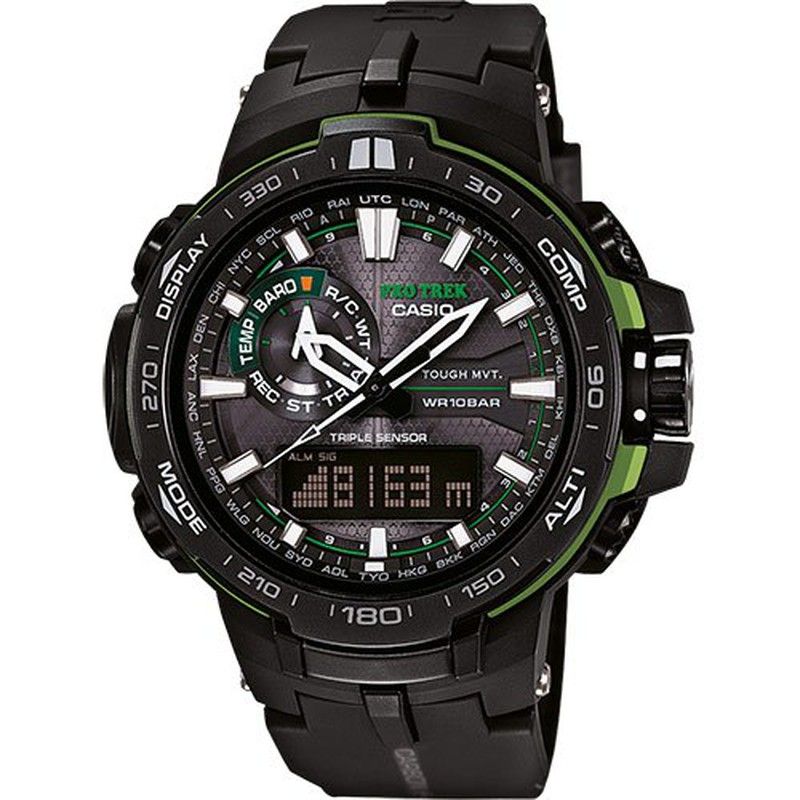 Bracelet De Montre Casio – Noir Résine Et Métal – Pour PRW-3100FC / PRW-3100 (neuf)