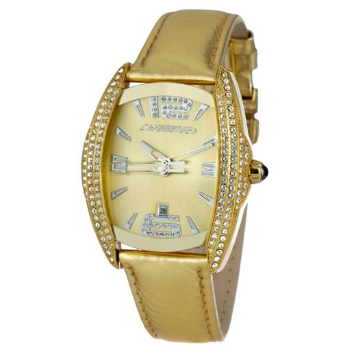 Chronotech Men's Watch CT7814M-02S Gold Leather