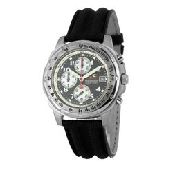 Chronotech Men's Watch CT9127-03 Black Leather