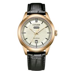 Reloj Citizen Hombre AW0153-04A Piel Negra Acero Dorado Eco Drive