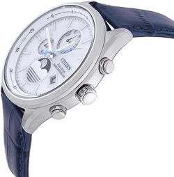 Reloj Citizen Hombre BY1030-09A Radio Controlled Moonphase Eco-Drive Piel Azul Acero