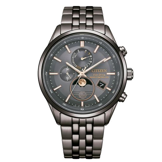 Reloj Citizen Hombre BY1037-51H Radio Controlled Moonphase Eco-Drive Acero Negro