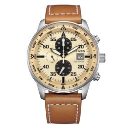 Reloj Citizen Hombre CA0880-15X Piel Marrón Acero Cronógrafo Analógico
