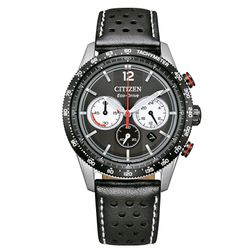 Reloj Citizen Hombre CA4717-06E Piel Negra Acero Cronógrafo Eco Drive