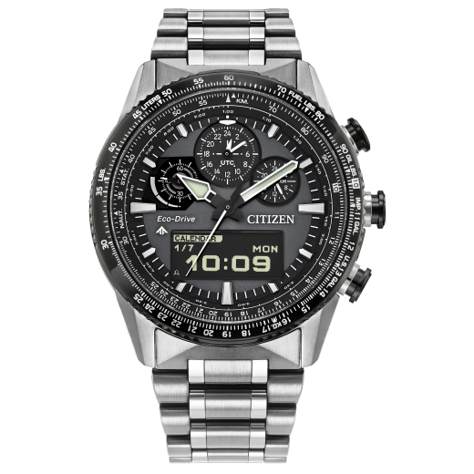 Reloj Citizen Hombre JV2006-55H Promaster Skyhawk Eco-Drive Analógico-Digital Plateado Bicolor Negro