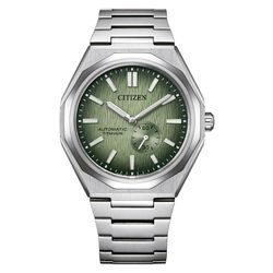 Reloj Citizen Hombre NK5020-58X Titanio Automático 8322 Zenshin 60 Plateado Bicolor Verde