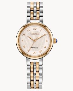 Reloj Citizen Mujer EM0996-84Y Acero Eco-Drive Analógico Plateado Bicolor Dorado