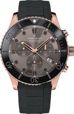 Reloj Claude Bernard Hombre 10252 37RNGCA GRN Swiss Made Sport Negro Cronógrafo Acero Rose Analógico