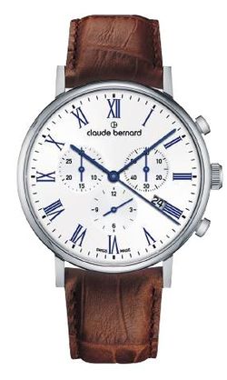 Reloj Claude Bernard Hombre 10258 3 BRBU Swiss Made Piel Marrón Cronógrafo Acero Analógico