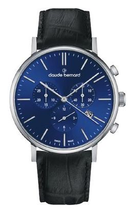 Reloj Claude Bernard Hombre 10258 3 BUIN Swiss Made Piel Negra Cronógrafo Acero Analógico