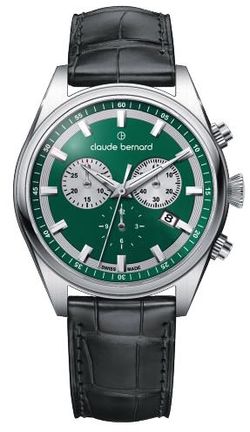 Reloj Claude Bernard Hombre 10259 3C VAIN Swiss Made Piel Negra Cronógrafo Acero Analógico