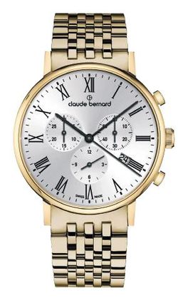 Reloj Claude Bernard Hombre 10261 37JM AR Swiss Made Cronógrafo Acero Dorado Analógico