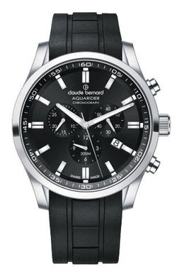 Reloj Claude Bernard Hombre 10262 3CA NIN Swiss Made Piel Negra Cronógrafo Acero Analógico