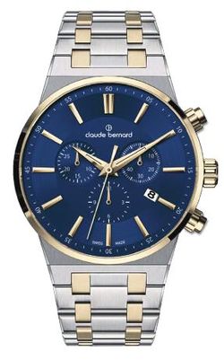 Reloj Claude Bernard Hombre 10265 357JM BUID Swiss Made Cronógrafo Acero Bicolor Dorado Analógico
