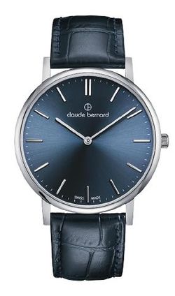 Reloj Claude Bernard Hombre 20219 3 BUIN Swiss Made Piel Azul Acero Analógico