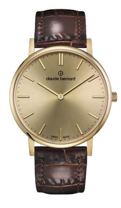 Reloj Claude Bernard Hombre 20219 37J DI Swiss Made Piel Marrón Acero Dorado Analógico
