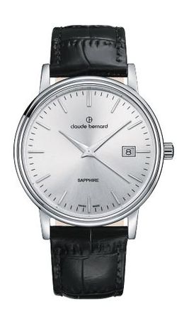 Reloj Claude Bernard Hombre 53007 3 AIN Swiss Made Piel Negra Acero Analógico
