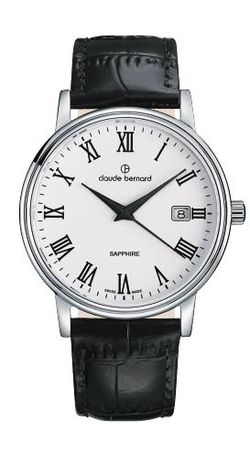 Reloj Claude Bernard Hombre 53007 3 BR Swiss Made Piel Negra Acero Analógico