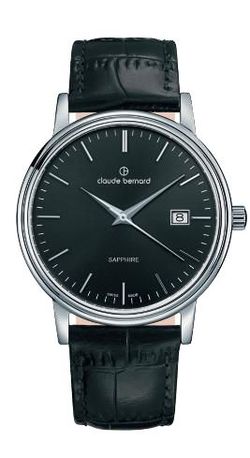 Reloj Claude Bernard Hombre 53007 3 NIN Swiss Made Piel Negra Acero Analógico
