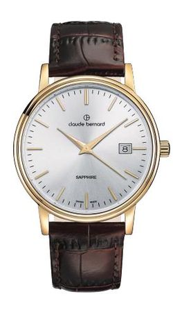 Reloj Claude Bernard Hombre 53007 37J AID Swiss Made Piel Marrón Acero Dorado Analógico