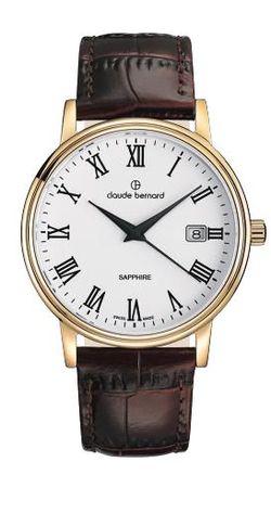 Reloj Claude Bernard Hombre 53007 37J BR Swiss Made Piel Marrón Acero Dorado Analógico