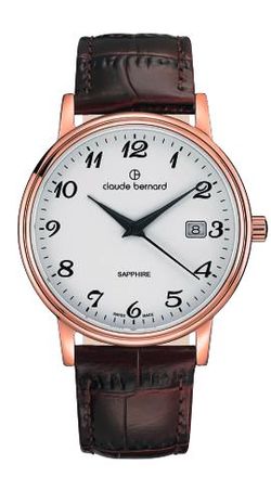 Reloj Claude Bernard Hombre 53007 37R BB Swiss Made Piel Marrón Acero Rose Analógico