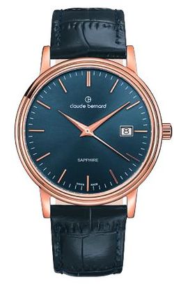 Reloj Claude Bernard Hombre 53007 37R BUIR Swiss Made Piel Marrón Acero Rose Analógico