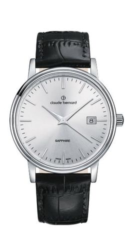 Reloj Claude Bernard Hombre 53009 3 AIN Swiss Made Piel Negra Acero Analógico