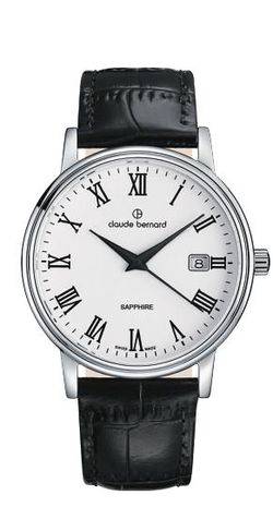 Reloj Claude Bernard Hombre 53009 3 BR Swiss Made Piel Negra Acero Analógico