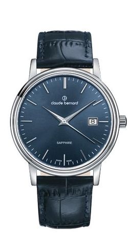 Reloj Claude Bernard Hombre 53009 3 BUIN Swiss Made Piel Azul Acero Analógico