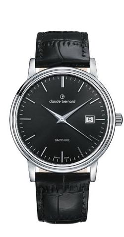 Reloj Claude Bernard Hombre 53009 3 NIN Swiss Made Piel Negra Acero Analógico