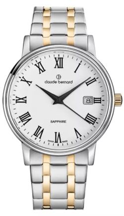 Reloj Claude Bernard Hombre 53009 357JM BR Swiss Made Acero Bicolor Dorado Analógico