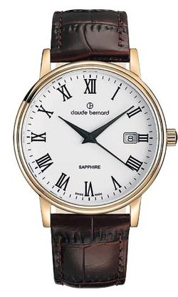 Reloj Claude Bernard Hombre 53009 37J BR Swiss Made Piel Marrón Acero Dorado Analógico