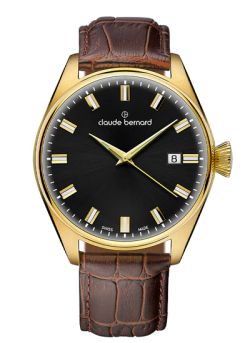 Reloj Claude Bernard Hombre 70203 37JC NID1 Swiss Made Piel Marrón Acero Dorado Analógico