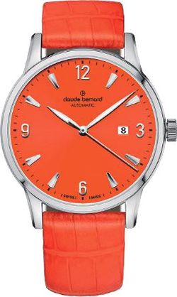 Reloj Claude Bernard Hombre 80091 3 OIN Piel Naranja Acero Automático