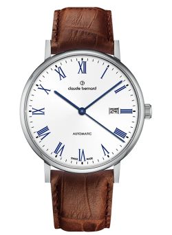 Claude Bernard Men's Watch 80102 3 BRBU Brown Leather Steel Automatic