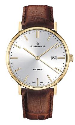 Reloj Claude Bernard Hombre 80102 37J AID Piel Marrón Acero Dorado Automático