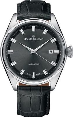 Reloj Claude Bernard Hombre 80132 3C GRIN1 Piel Negra Acero Automático