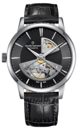 Reloj Claude Bernard Hombre 85017 3 NIN2 Swiss Made Piel Negra Acero Automático