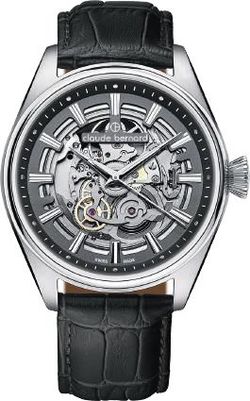 Reloj Claude Bernard Hombre 85309 3C GIN Piel Negra Acero Automático