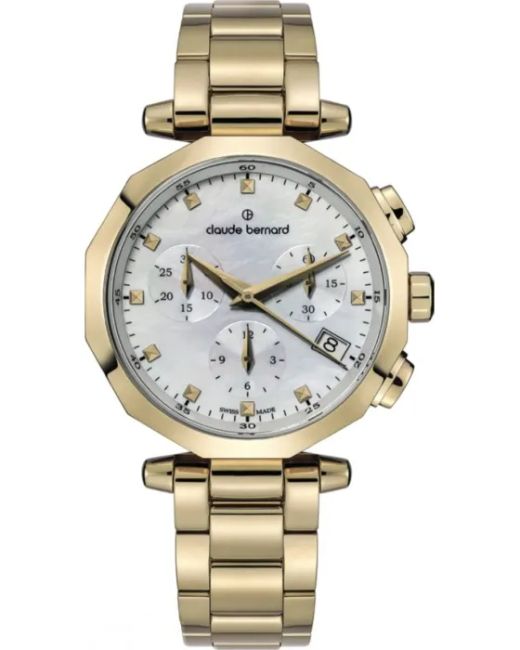 Reloj Claude Bernard Mujer 10251 37JM NAD Swiss Made Cronógrafo Acero Dorado Analógico